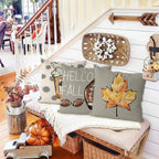 Gagec Fall Pillow Covers 18X18 Inch Set Of 4 Fall Football Pumpkin Maple Leaf Throw Pillowcase Holiday Home Decor Sofa Bedroom C
