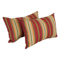 Blazing Needles 9911-S2-REO-17 Outdoor Throw Pillows (Set of 2), 12" x 20", Kingsley Stripe Ruby