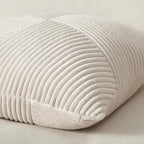 Topfinel Cream Boho Decorative Throw Pillow Covers 20X20 Inch For Couch Sofa Bed, Soft Corduroy Striped Patchwork Windmill Textu