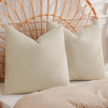 Phf 100% Cotton Waffle Throw Pillow Covers 24'X24', No Filling, 2 Pack Elegant Home Decorative Square Throw Pillow Covers For Bed Couch Sofa,Linen