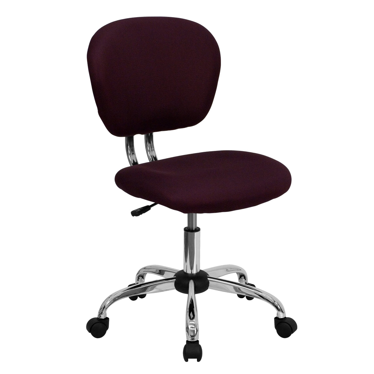 Flash Furniture Beverly Mid-Back Burgundy Mesh Padded Swivel Task Office Chair with Chrome Base