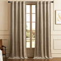 Timeper 96 Inches Taupe Velvet Curtains, Room Darkening Privacy Shades As Window Treatment Thermal Curtains For Living Room Bedr