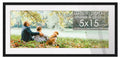 5x15 Frame Black Wood with White Mat | 8x18 Frame Matted to 5x15 | Display Your Artwork Under UV Acrylic Shatter Guard Front, wi