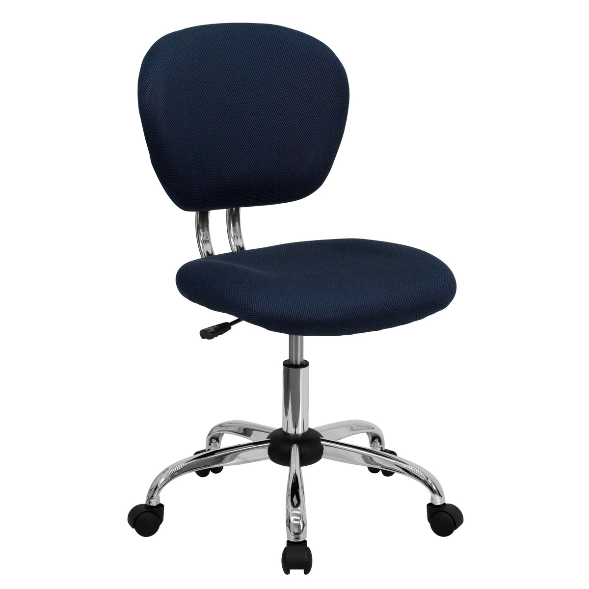 Flash Furniture Beverly Mid-Back Navy Mesh Padded Swivel Task Office Chair with Chrome Base