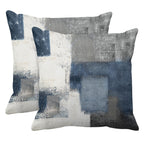 Emvency Set Of 2 Blue White And Gray Throw Pillow Covers Modern Abstract Painting Decorative Sofa Pillow Cases Home Decor Standa