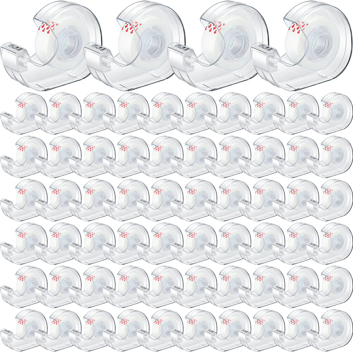 64 Pcs Invisible Tape And Refillable Dispensers 0.7 X 985 Inches Transparent Tape Refills Desk Tape Dispenser For Office Home Sc