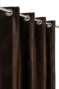 GOYRISE Tree Emboss Polyester Door Curtains 7 feet Long Pack of 1 Curtain, (Coffee 4 feet x 7 feet)