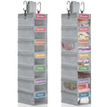 Yeyeplum 2Pcs Weekly Clothes Organizer 7shelf Hanging Kid Closet, Gray