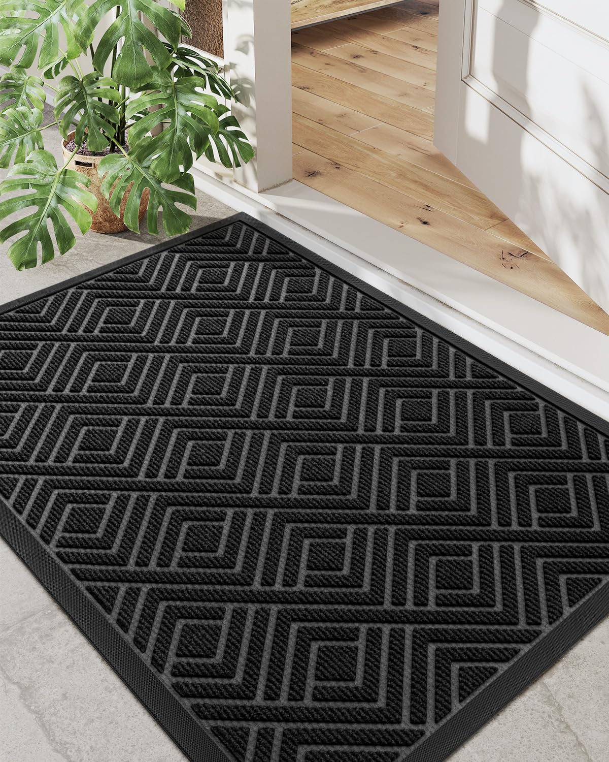 Dexi Door Mat Heavy Duty Outdoor Indoor Doormat, Stain And Fade Resistant, Non Slip Front Door Mats, Patio Entryway Floor Mat, 2