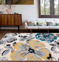 Rugshop Modern Floral Design for Living Room,Bedroom,Home Office,Kitchen Non Shedding Area Rug 6 6 x 9 Cream