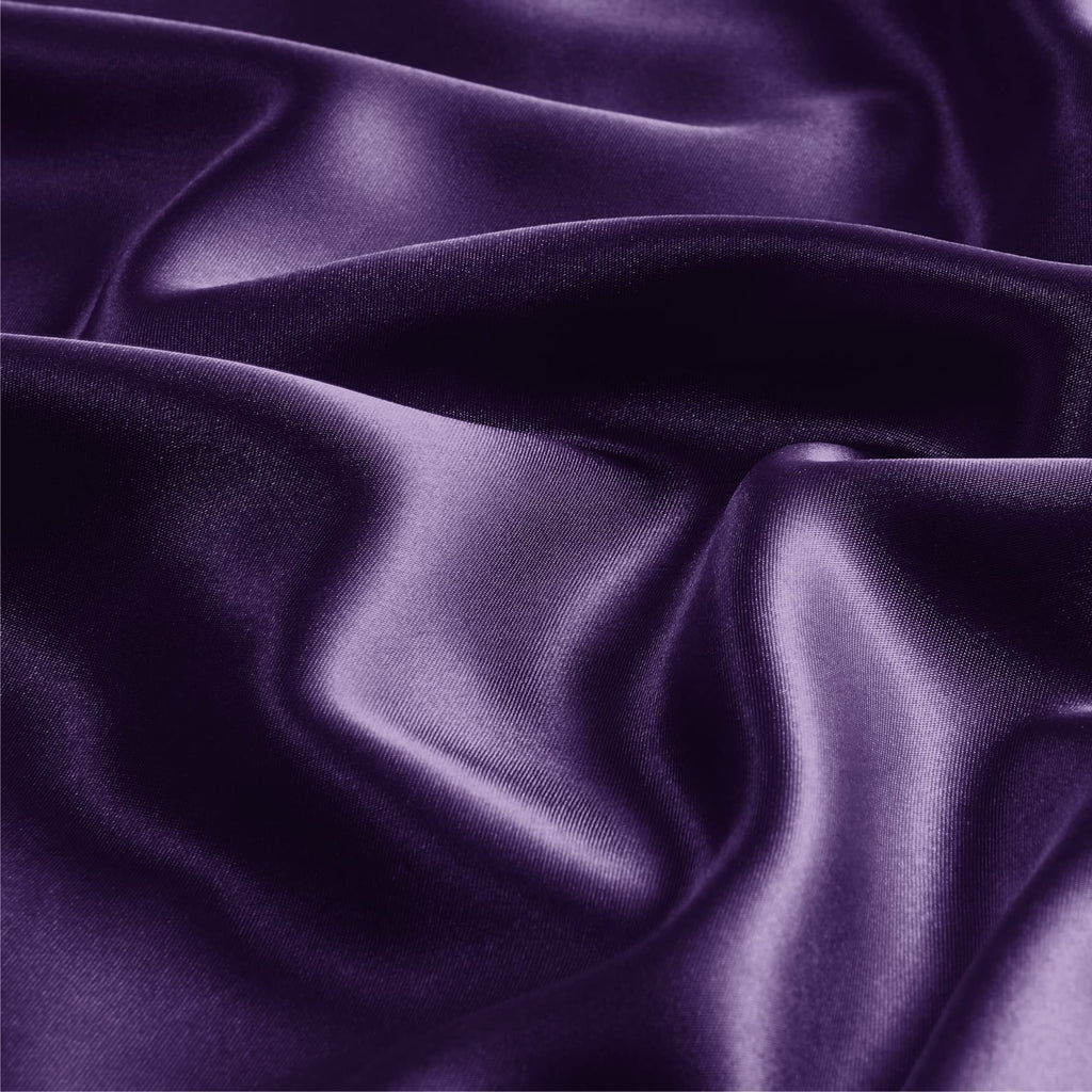Bedelite Satin Pillowcase With Zipper, Plum Purple Pillow Cases Queen Size Set Of 2, Super Soft And Cooling Similar To Silk Pill