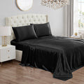 Juicy Couture Queen Size Satin Bed Sheet Set, Deep Pocket Silky Satin Queen Sheet Set With 1 Fitted Sheet, 1 Flat Sheet And 2 Pi