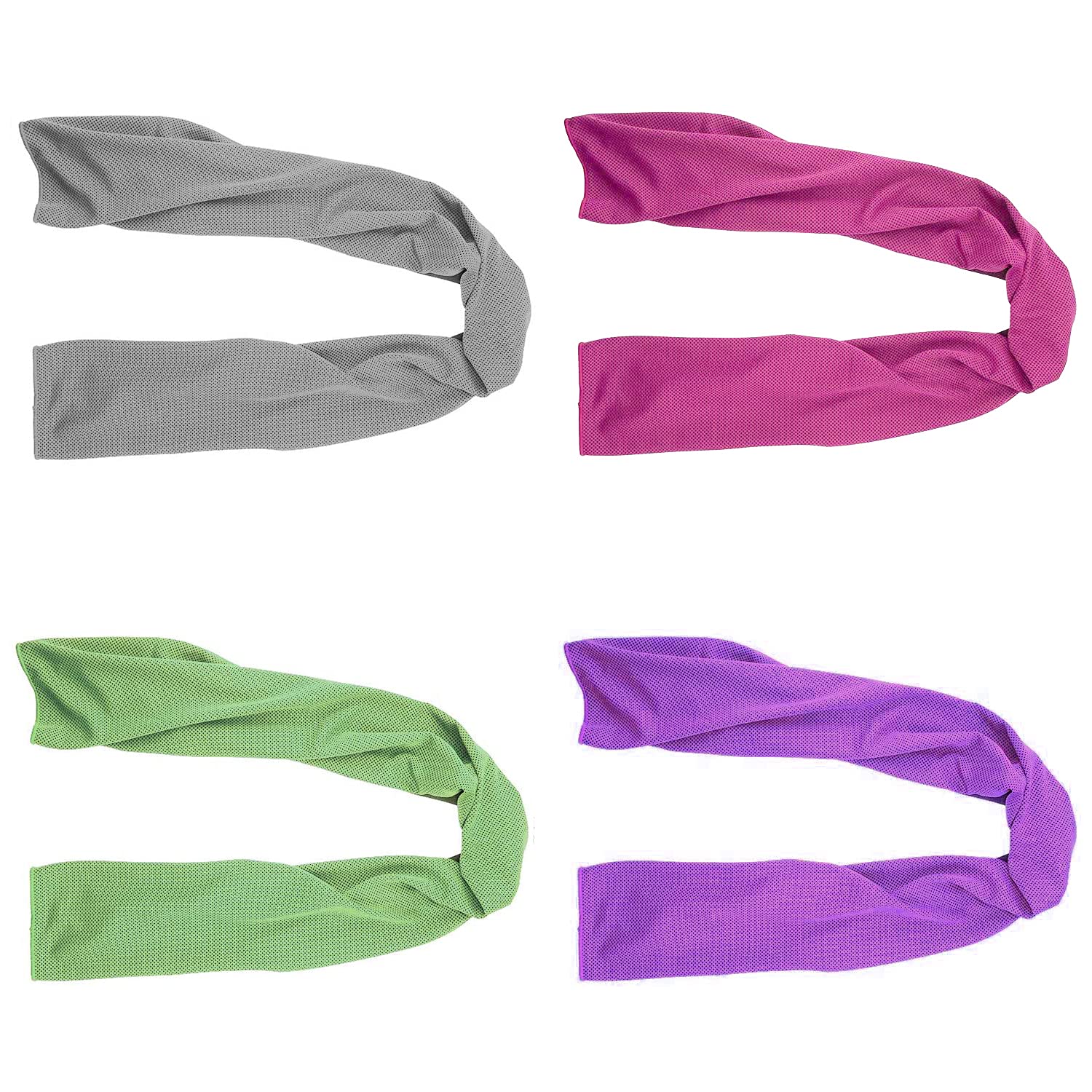 SMALLElectric 4 Packs 40x 12 Microfiber Cooling Towel, Temperature Regulating, Multicolor, 4 Count, Sports/Workout