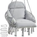 Songmics Hanging Chair, Hammock Chair With Large, Thick Cushion, Boho Swing Chair For Bedroom, Patio, Balcony, Garden, Holds Up To 264 Lb, Accessories Included, Dove Gray Ugdc042G11