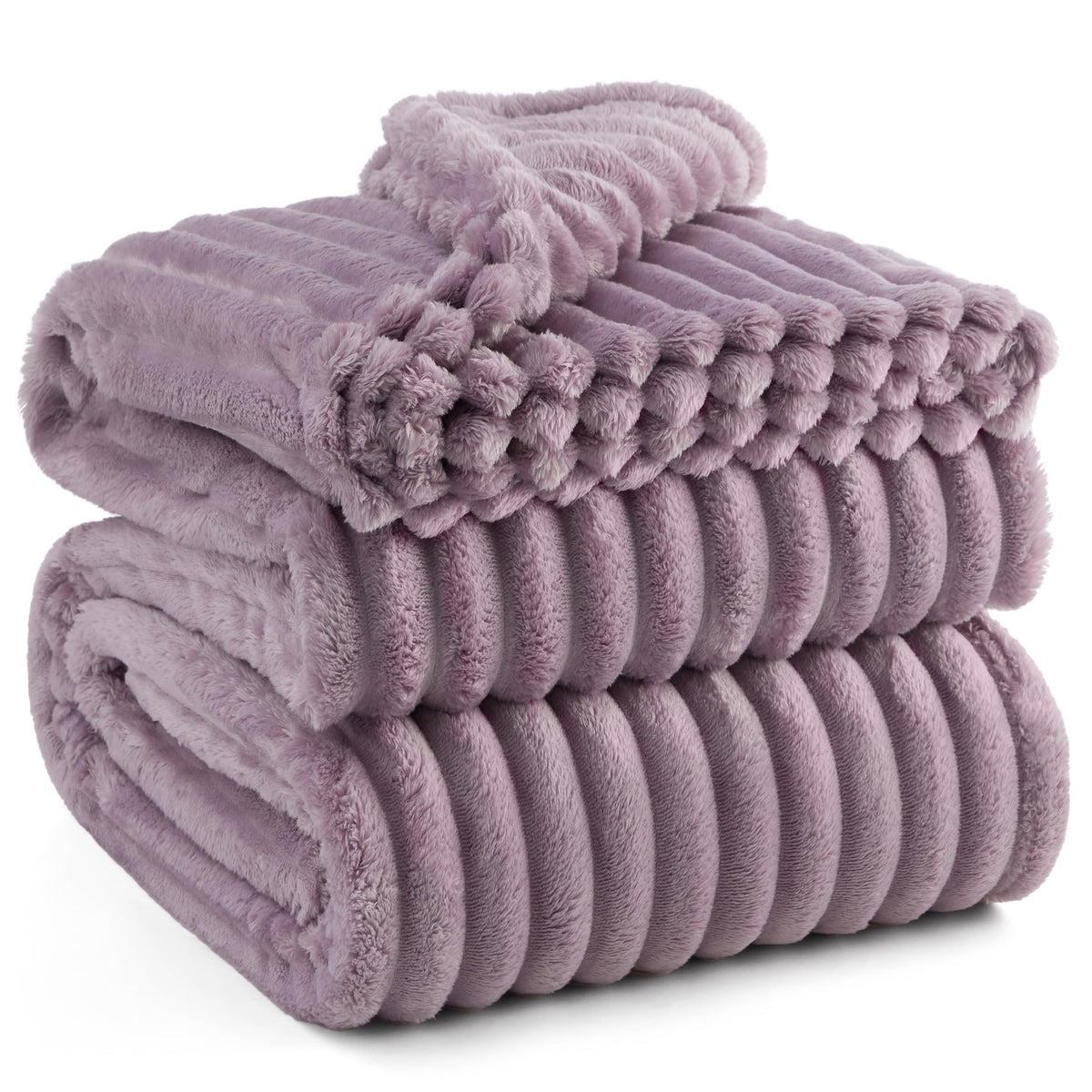 Bedsure Light Purple Fleece Blanket For Couch - Super Soft Cozy Queen Blankets For Women, Cute Small Blanket For Girls, 90X90 In