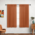 Koufall Fall Curtains For Kitchen,Burnt Orange Sheer Curtains For Bathroom Window,45 Inch Length