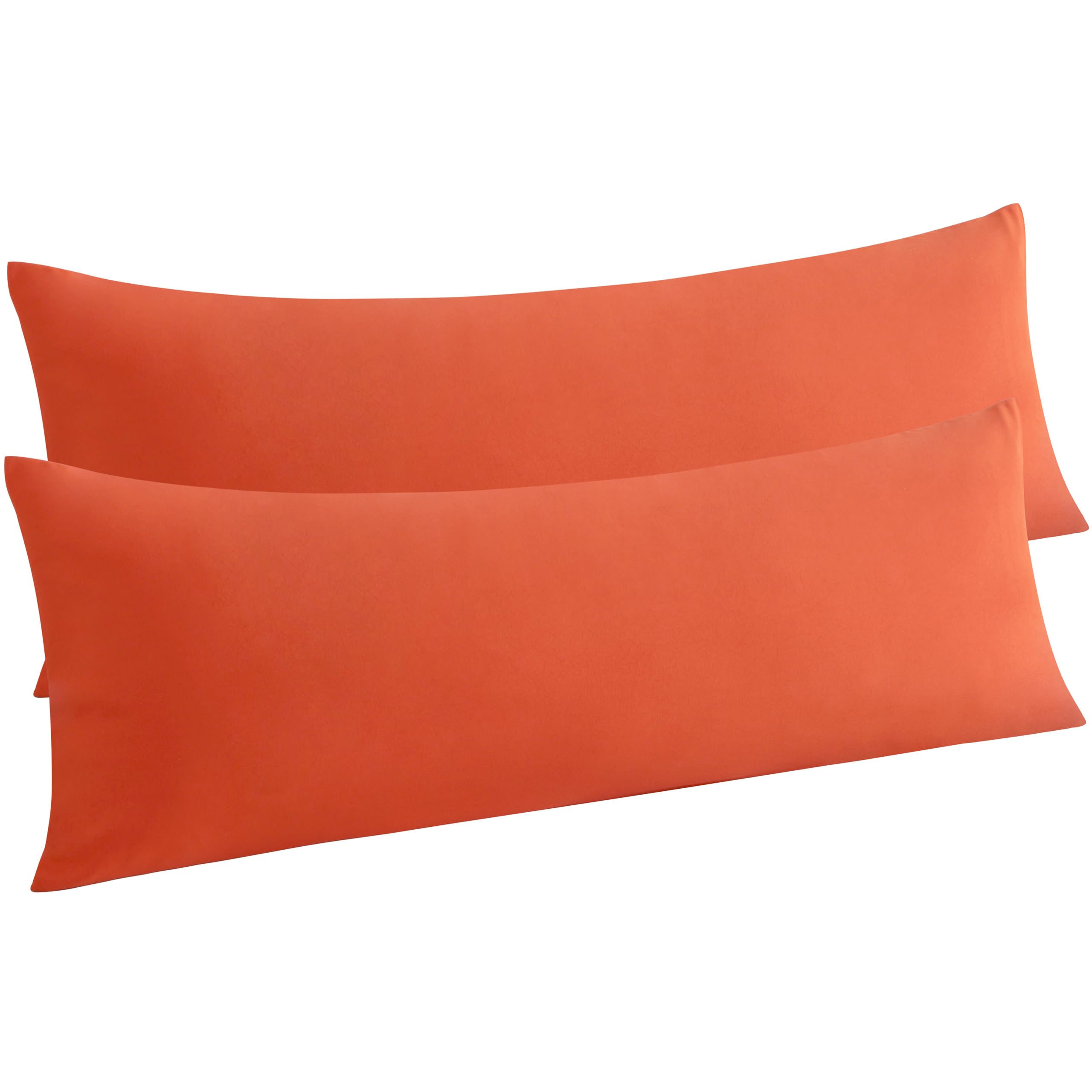Ntbay Body Pillow Cases Set Of 2, 2 Pack Brushed Microfiber 20X54 Pillow Cases, Soft, Wrinkle, Fade, Stain Resistant Brunt Orang