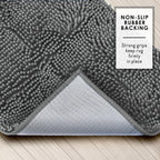 Hearth & Harbor Bathroom Rugs, Chenille Bath Mat - Machine Washable Bath Mats For Bathroom Non-Slip Backing Rubber, Quick Dry Ba