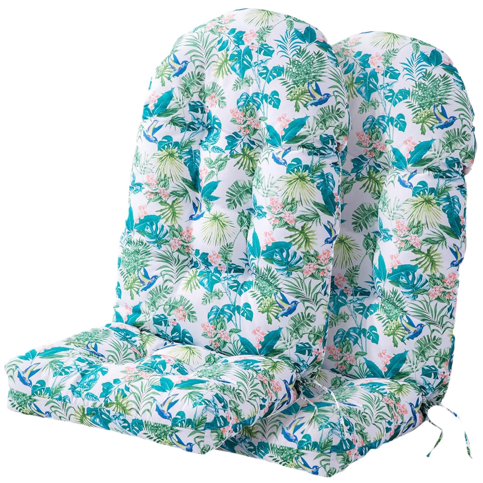 Enipate Tropical Print Adirondack Chair Cushions Set Of 2, Weather Resistant Patio Chair Seat Cushion, Tufted Thicken Outdoor Hi