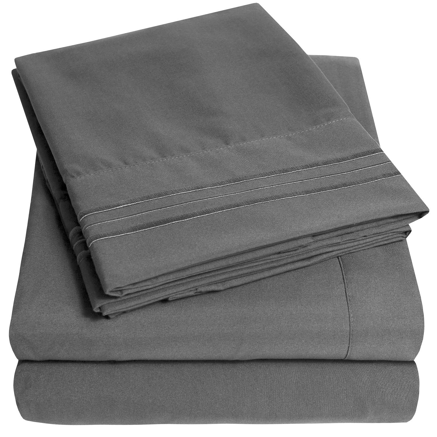1500 Supreme Collection Queen Sheet Sets Gray - Luxury Hotel Bed Sheets And Pillowcase Set For Queen Mattress - Extra Soft, Elas