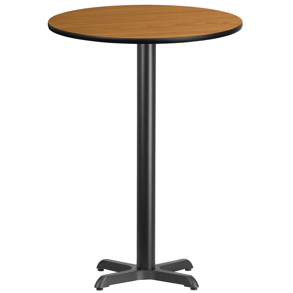 Flash Furniture 30'' Round Natural Laminate Table Top With 22'' X 22'' Bar Height Table Base