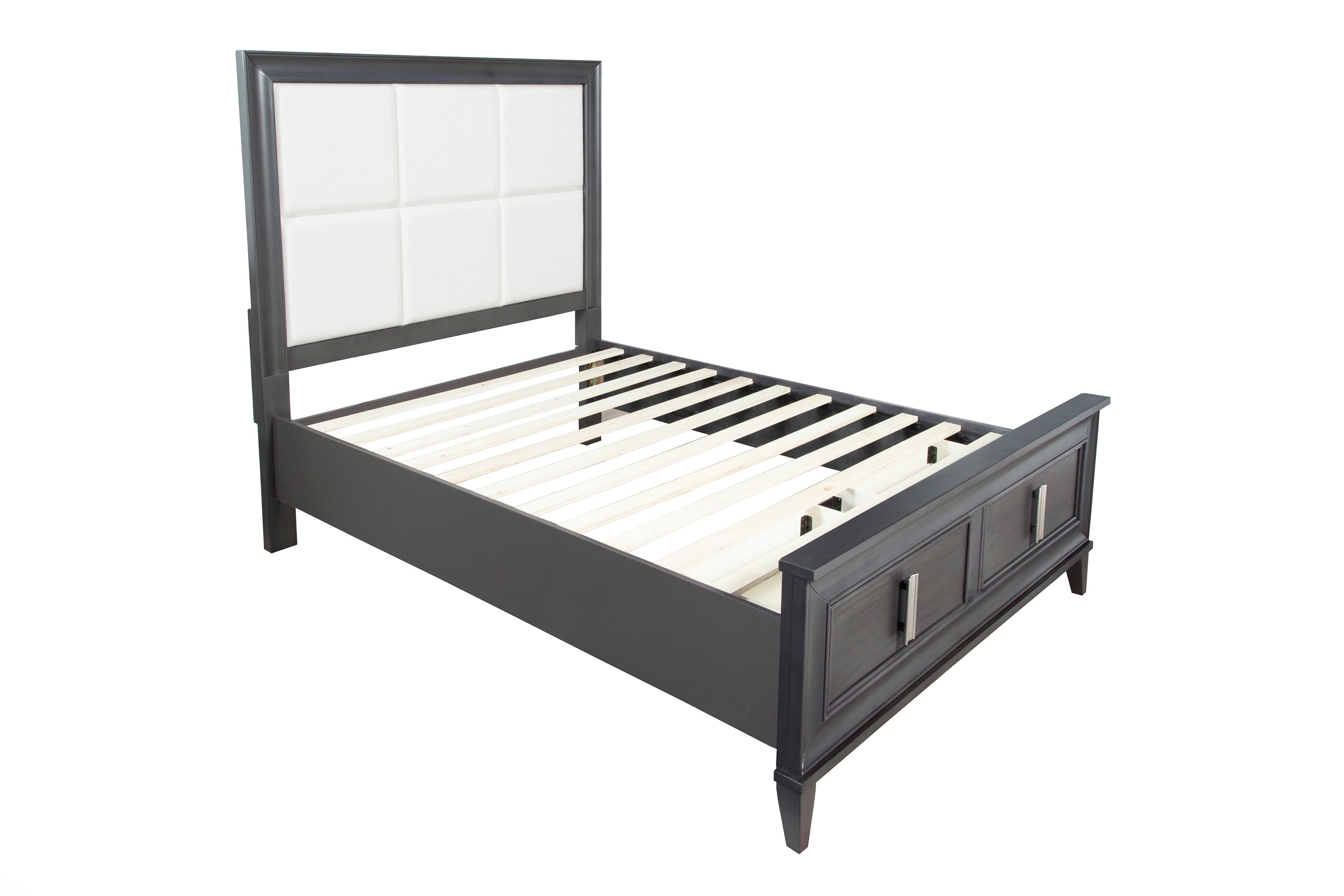Lorraine Standard King Storage Bed, Dark Grey