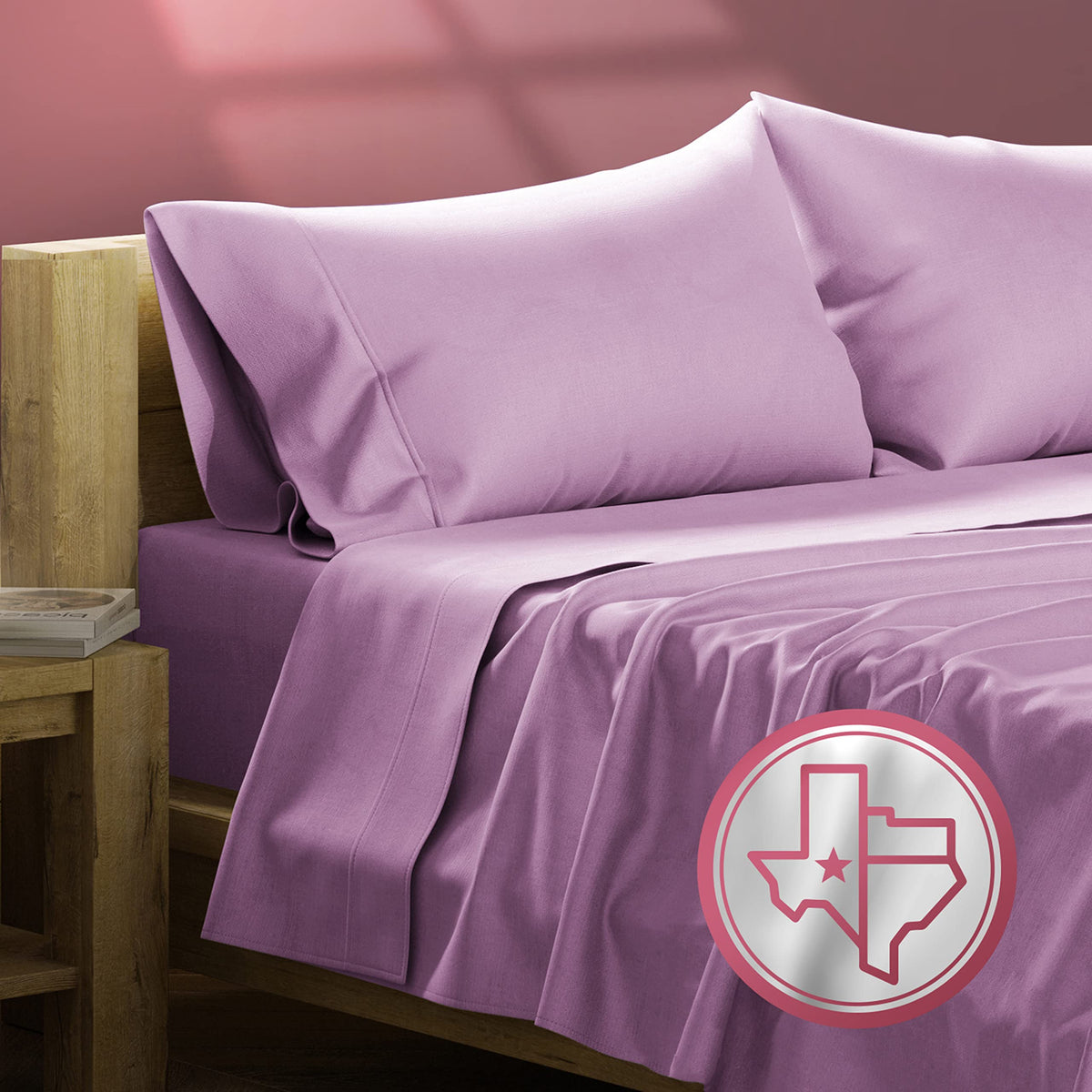 Texas Linen Co. 100% Egyptian Cotton Sheets Full Size - 800 Thread Count 4 Pc Plum Full Size Sheet Set For Hot Sleepers, Breatha