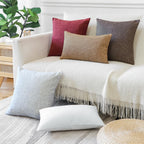Otostar Pack Of 2 Throw Pillow Covers 16X24 Inch Linen Blue Grey Pillowcases Farmhouse Decorative Solid Pillow Covers 40X60 Cm L