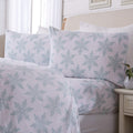 Great Bay Home 3 Piece 100% Turkish Cotton Twin White Snowflake Flannel Sheets Set | Deep Pocket, Soft Sheets | Warm, Double Bru