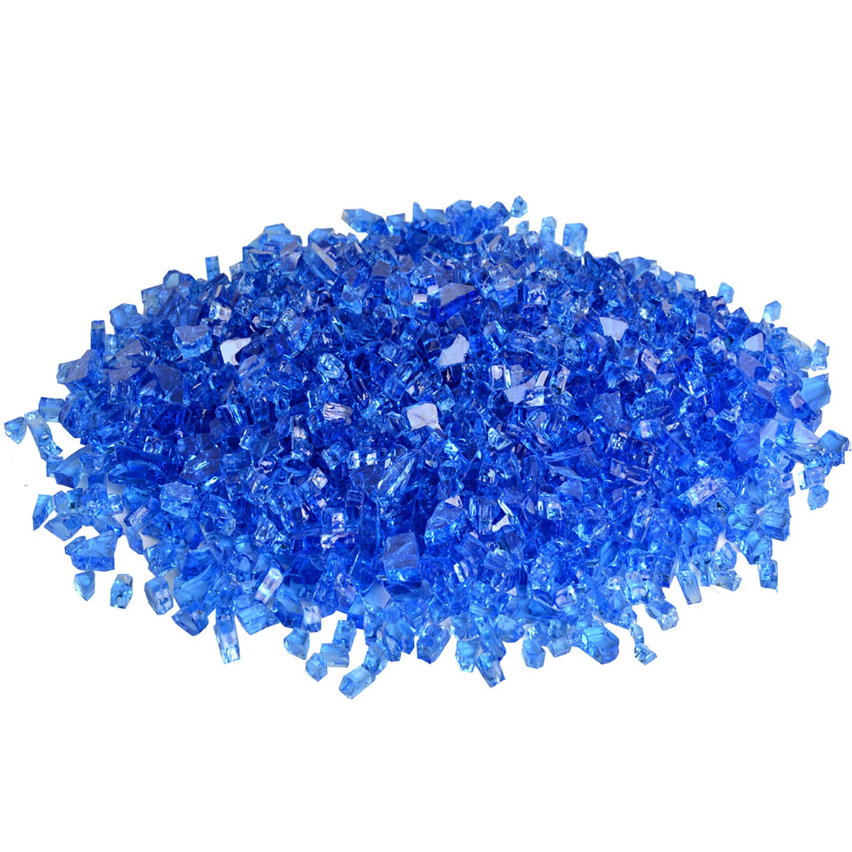 Skyflame High Luster 10-Pound Regular Fire Glass For Fire Pit Fireplace Garden Landscaping Cobalt Blue 1/4' Size