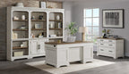 Intercon Drake Home Office 66" Wide Executive Desk, Rustic White & French Oak Furniture