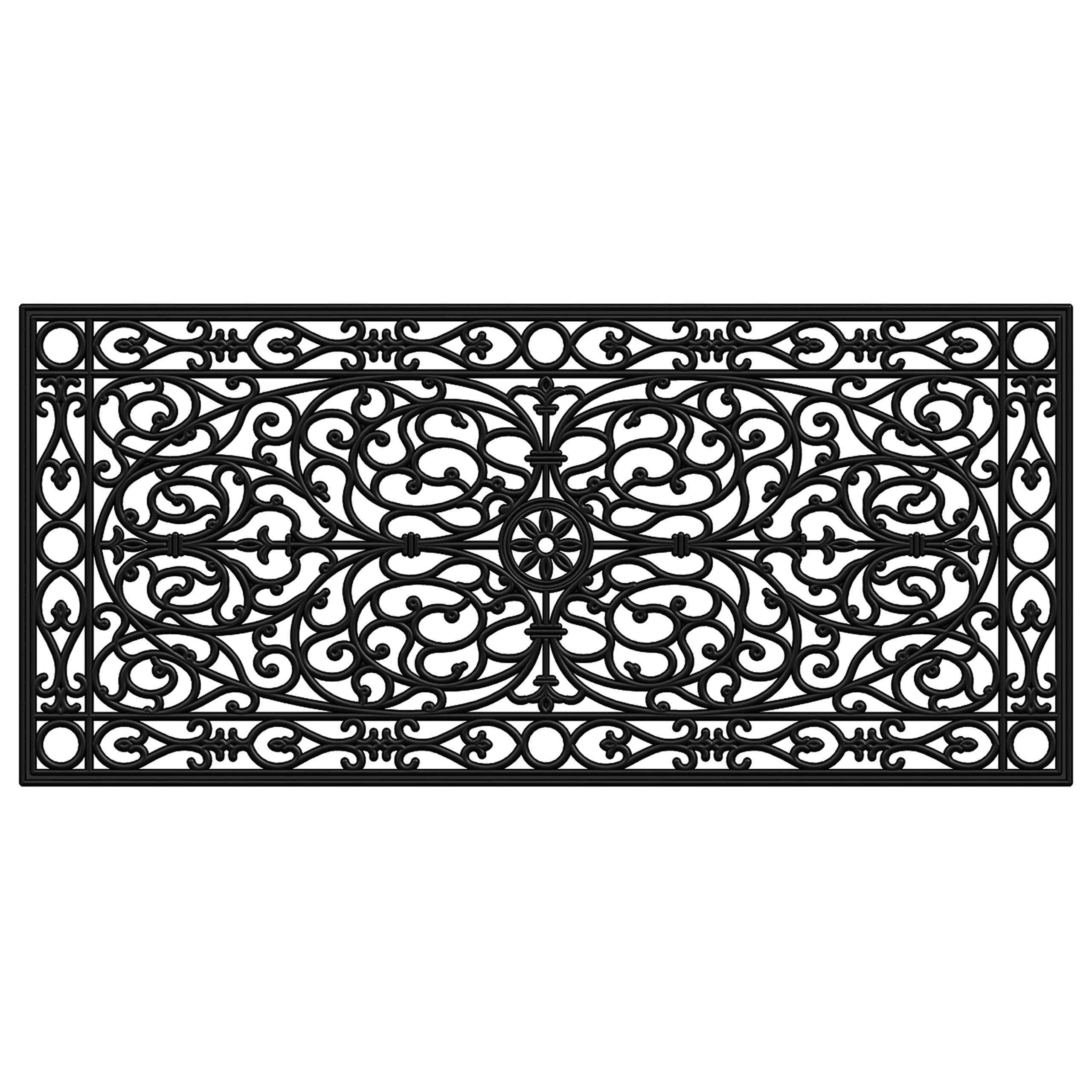 Calloway Mills 900222248 Gatsby Rubber Doormat, 22' X 48', Black