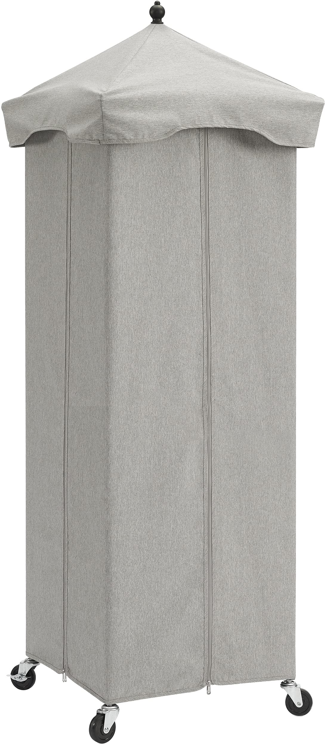 Crosley Furniture Grady Towel Valet Caddy, Covered Rolling Outdoor Storage For Pool And Hot Tub, Gray/Matte Black