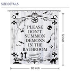 Laifzere Funny Toilet Rules Shower Curtain Gothic Halloween Goth Witchy Shower Curtain For Bathroom Skull Skeleton Farmhouse Bat