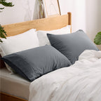 Bedsure King Size Pillow Cases Set Of 2 - Dark Grey Polyester Microfiber Pillowcases 2 Pack, Super Soft Pillow Case Cover With Envelop Closure, 20X36 Inches