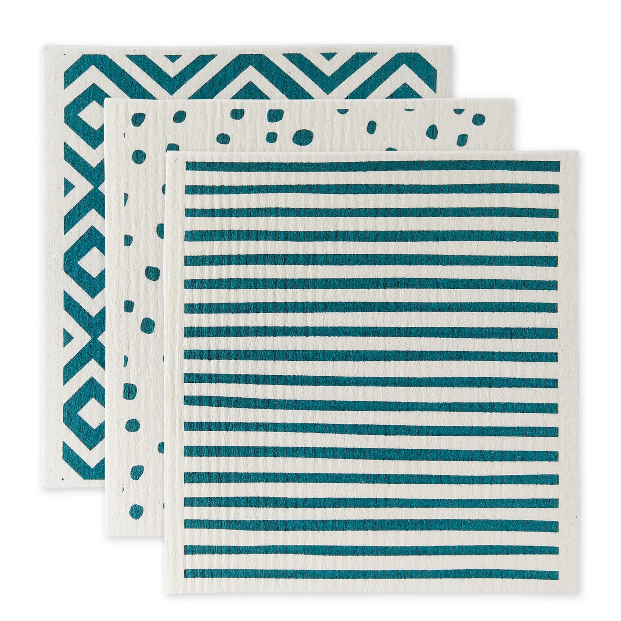 DII Swedish Dishcloths for Kitchen & Cleaning, Reusable, Machine Washable & Dishwasher Safe, Biodegradable, 7.75 x 6.75, Teal & 