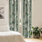 Ambesonne Boho Window Curtains Pack Of 2, Simplistic Ethnic Look Botanical Ornaments As Stripes Neutral Tones, Lightweight Set W