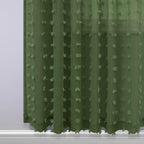 Koufall Dark Green Curtains 63 Inch Length For Living Room,Sheer Curtains For Bedroom 63 Inches Long,Olive Green