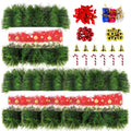 5 Pack 250FT Christmas White Garland Flower for Christmas and Non-Lit Soft Holiday Decor for Outdoor Indoor Artificial Christmas