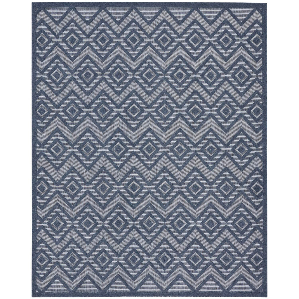 Nourison Versatile Indoor/Outdoor Navy Blue 8' X 10' Area Rug, Easy Cleaning, Non Shedding, Bed Room, Living Room, Dining Room, Deck, Backyard, Patio, High Traffic Area (8X10)