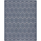 Nourison Versatile Indoor/Outdoor Navy Blue 8' X 10' Area Rug, Easy Cleaning, Non Shedding, Bed Room, Living Room, Dining Room, Deck, Backyard, Patio, High Traffic Area (8X10)