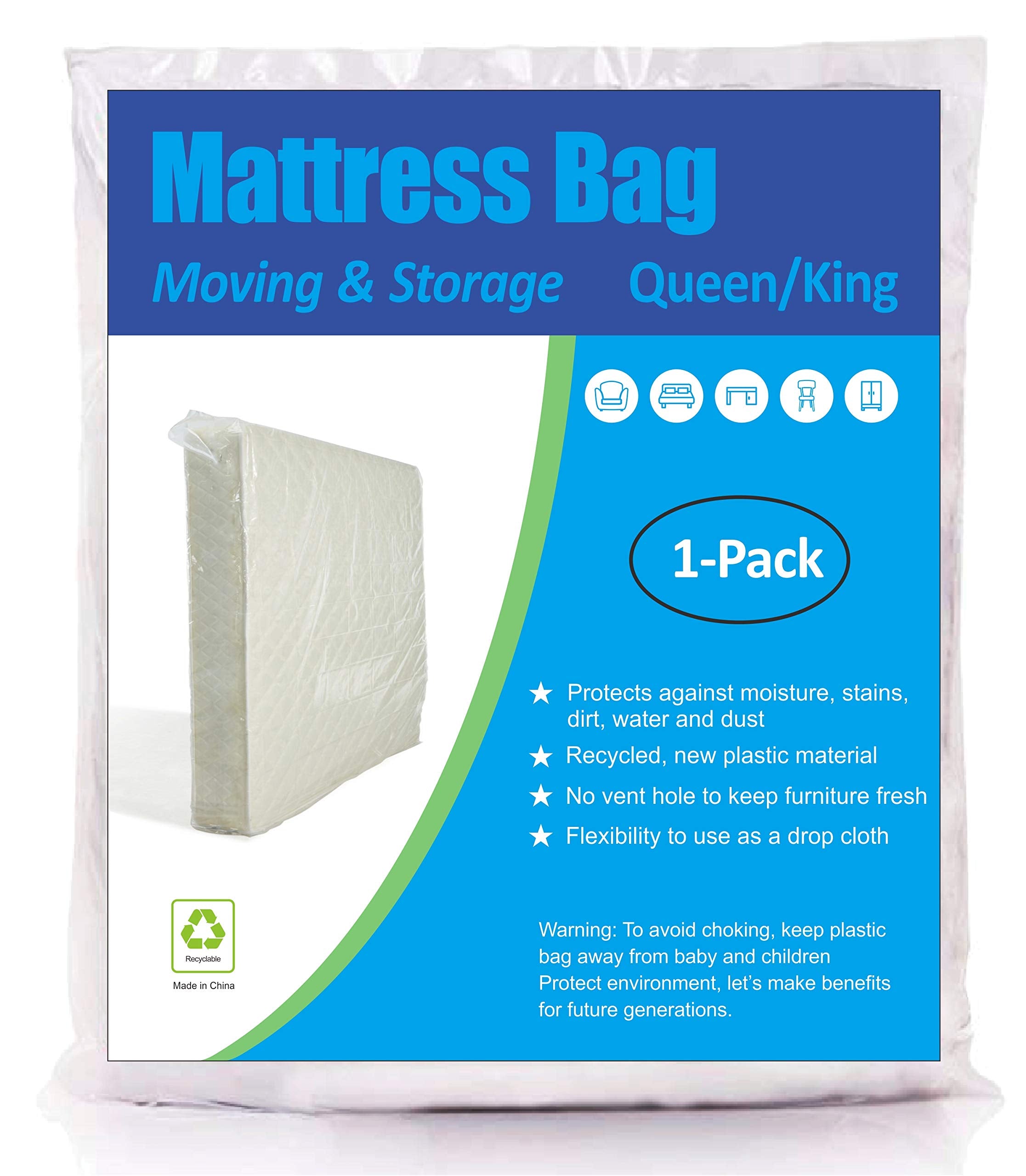 Comforthome Mattress Bag For Moving And Storage, Queen And King Size, 1 Pack