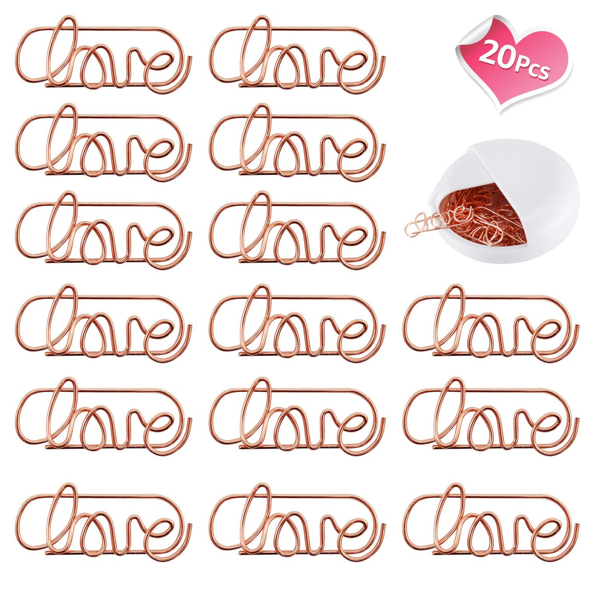 Lovely Heart Shape Small Paper Clips - Cute Paper Clips - Funny Bookmark Marking Clips For Office School Wedding Party Invitatio