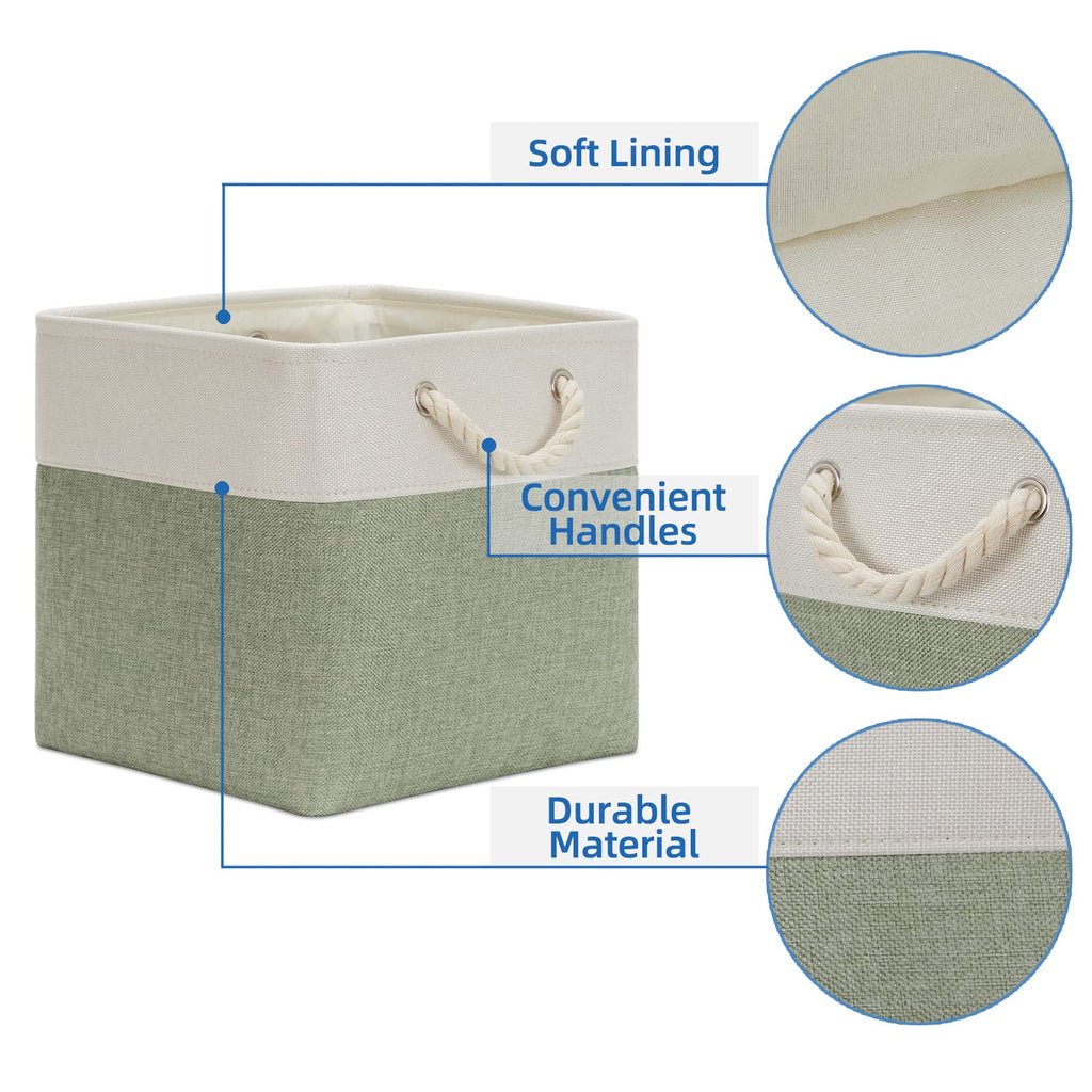 Temary Cube Storage Bins 13X13 Storage Cubes Basket For Gifts Empty, 4 Pack Large Storage Basket With Handles, Decorative Storag