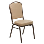 Flash Furniture HERCULES Series Crown Back Stacking Banquet Chair in Tan Vinyl - Copper Vein Frame