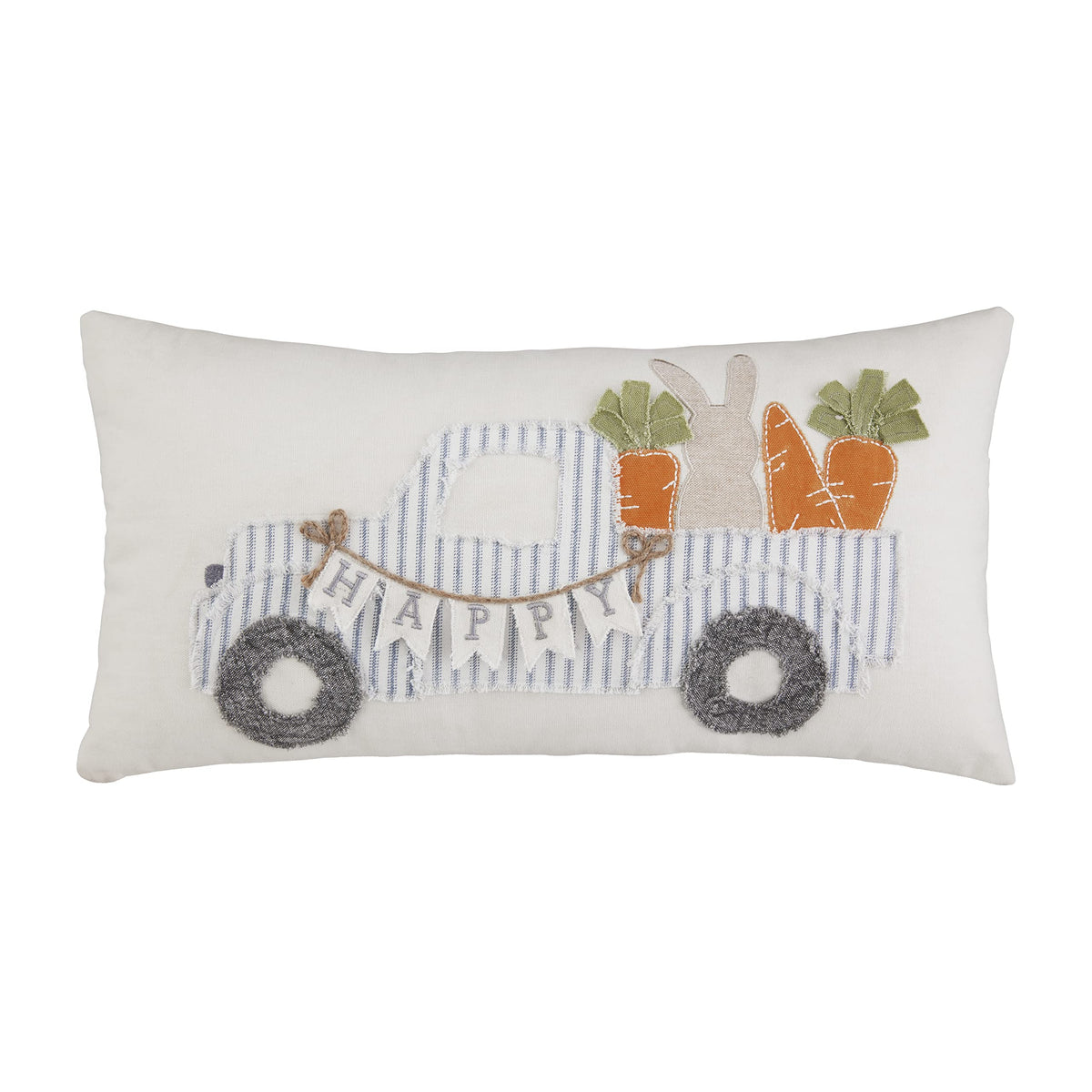Mud Pie, Cream, 20' X 10' Easter Truck Applique Pillow