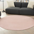 Nourison Essentials Indoor/Outdoor Pink 6' X Round Area -Rug, Easy -Cleaning, Non Shedding, Bed Room, Living Room, Dining Room, Backyard, Deck, Patio (6 Round)