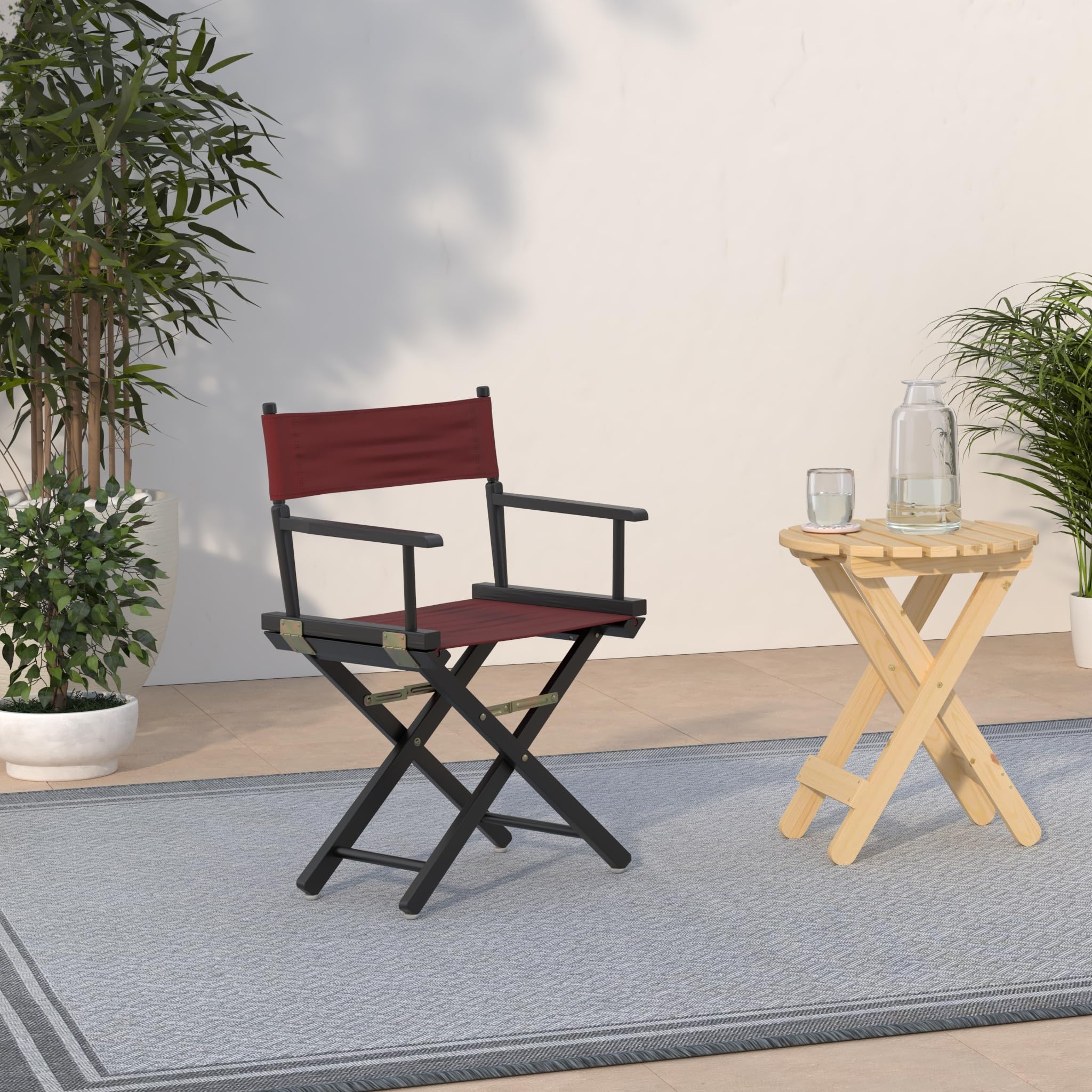 Casual Home 18&quot; Director'S Chair Black Frame With Burgundy Canvas