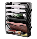 Easypag Office Supplies Wall File Organizer 7 Tier Assembly Vertical Hanging File Folders Holder Paper Rack,Black