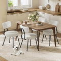 VASAGLE Boucle Dining Chairs Set of 4, Upholstered Kitchen Dining Room Chairs with Curved Backrest and Steel Frame, Modern Mid C